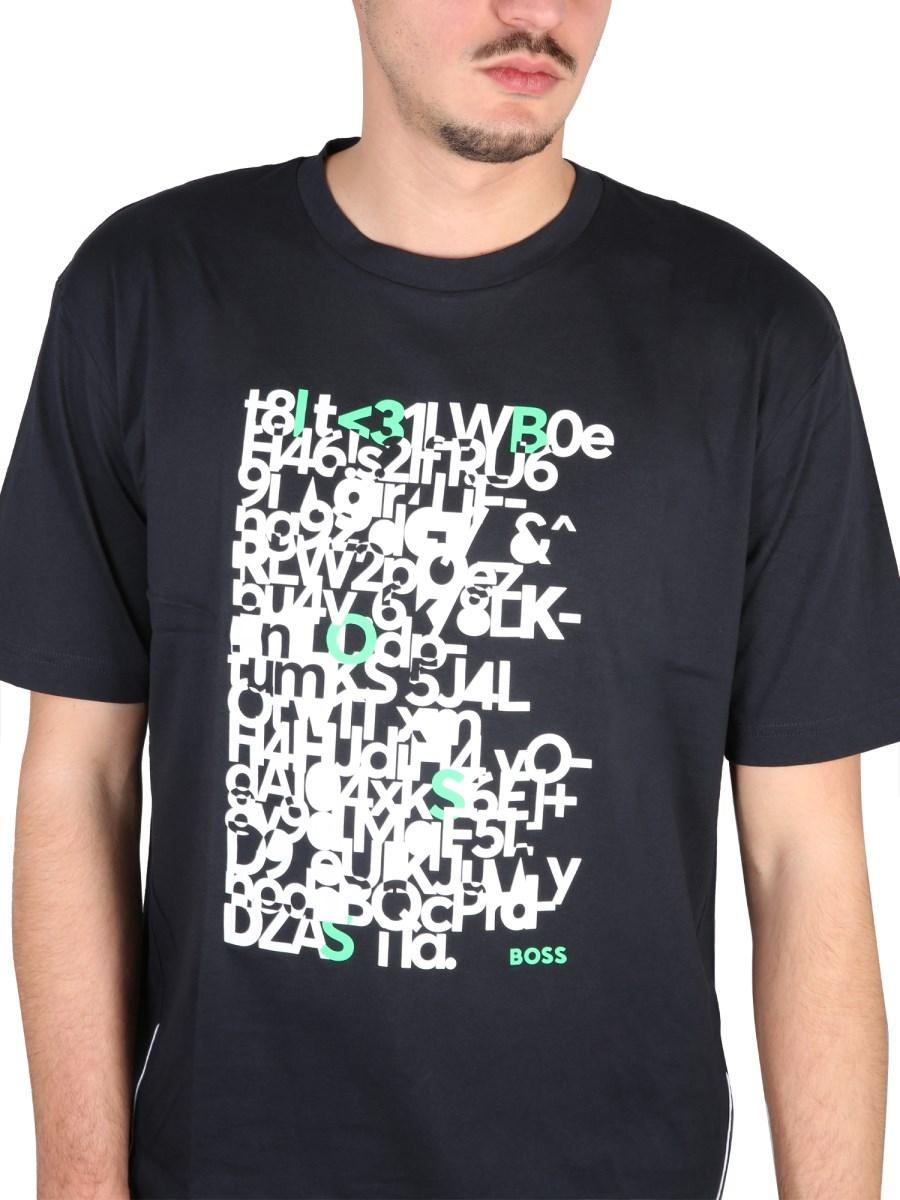 BOSS T-SHIRT IN COTONE CON STAMPA LOGO