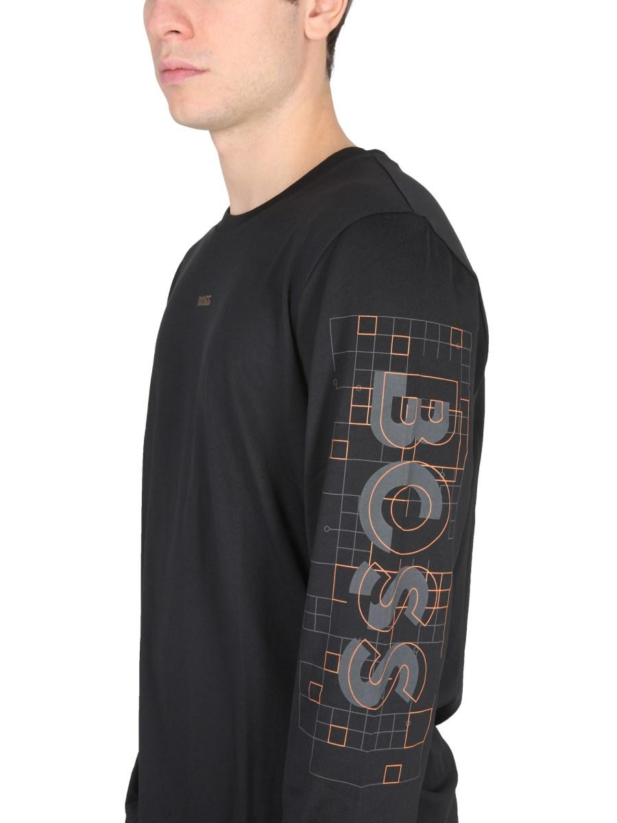 BOSS T-SHIRT IN MISTO COTONE CON LOGO