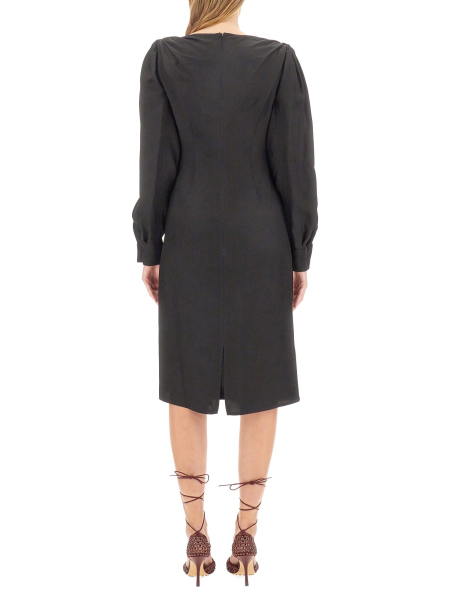 BOTTEGA VENETA ABITO MIDI IN VISCOSA