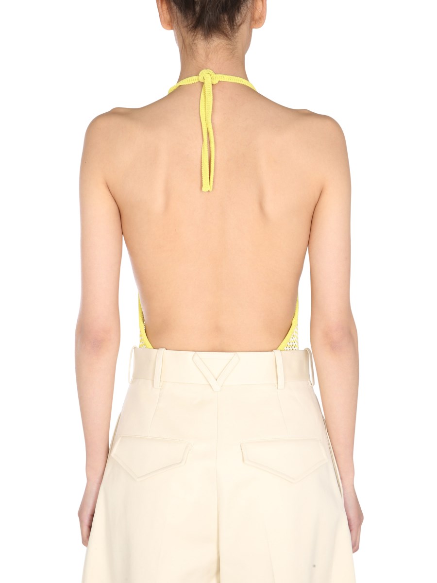 BOTTEGA VENETA BODY SCOLLO A V IN MAGLIA DI COTONE