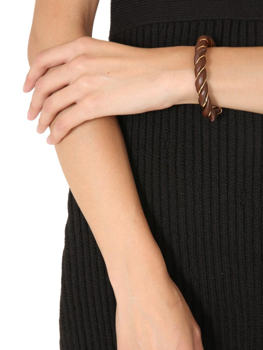 BOTTEGA VENETA BRACCIALE A SPIRALE IN NAPPA