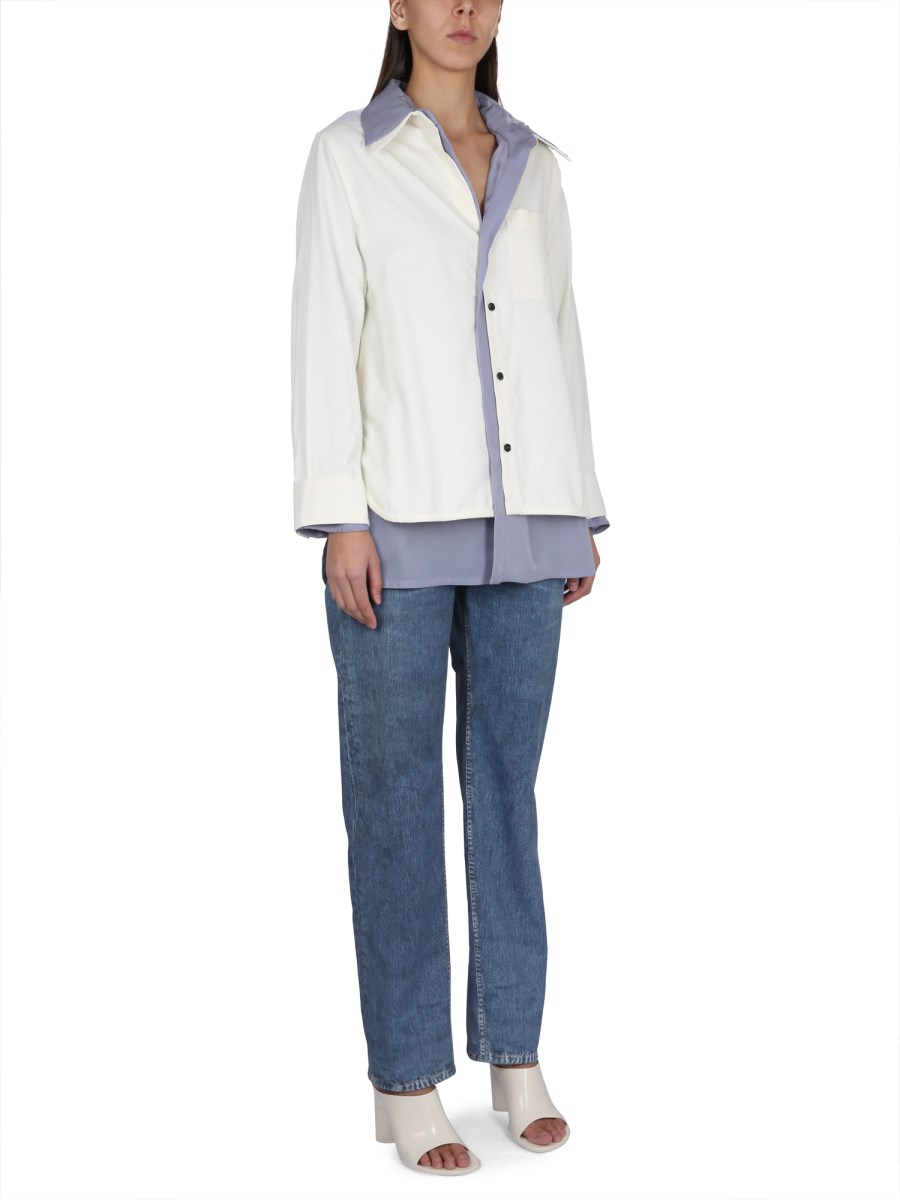BOTTEGA VENETA CAMICIA IN COTONE DOPPIO STRATO