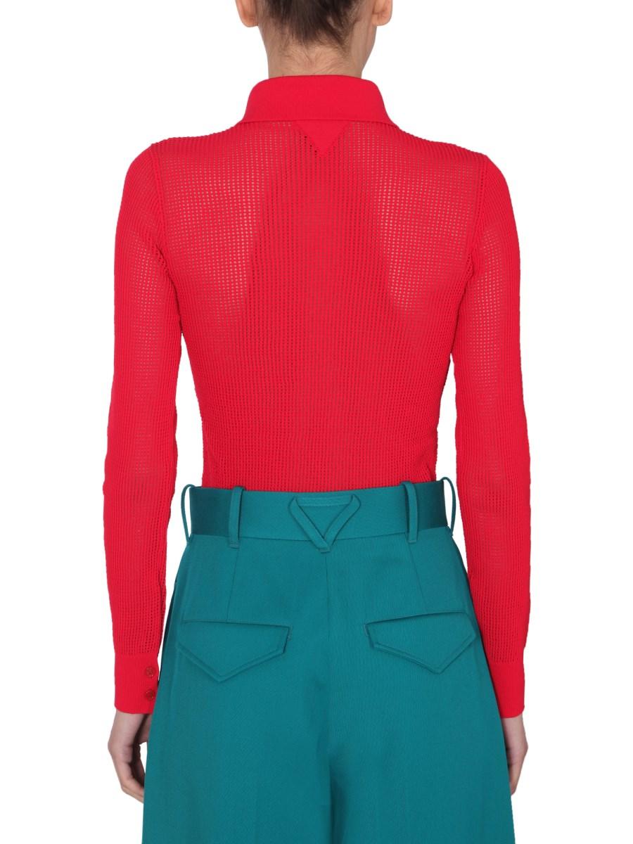 BOTTEGA VENETA CARDIGAN IN MESH DI COTONE TECNICO