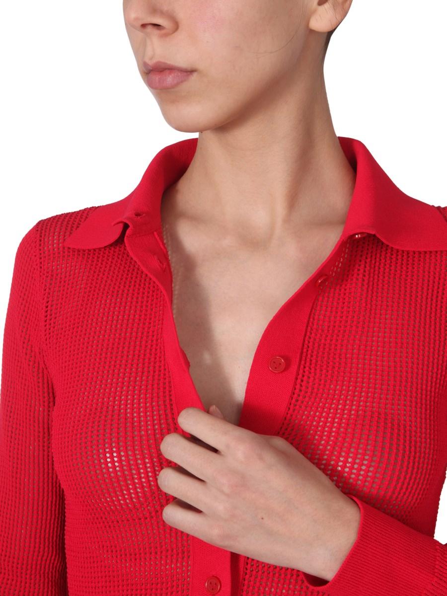 BOTTEGA VENETA CARDIGAN IN MESH DI COTONE TECNICO