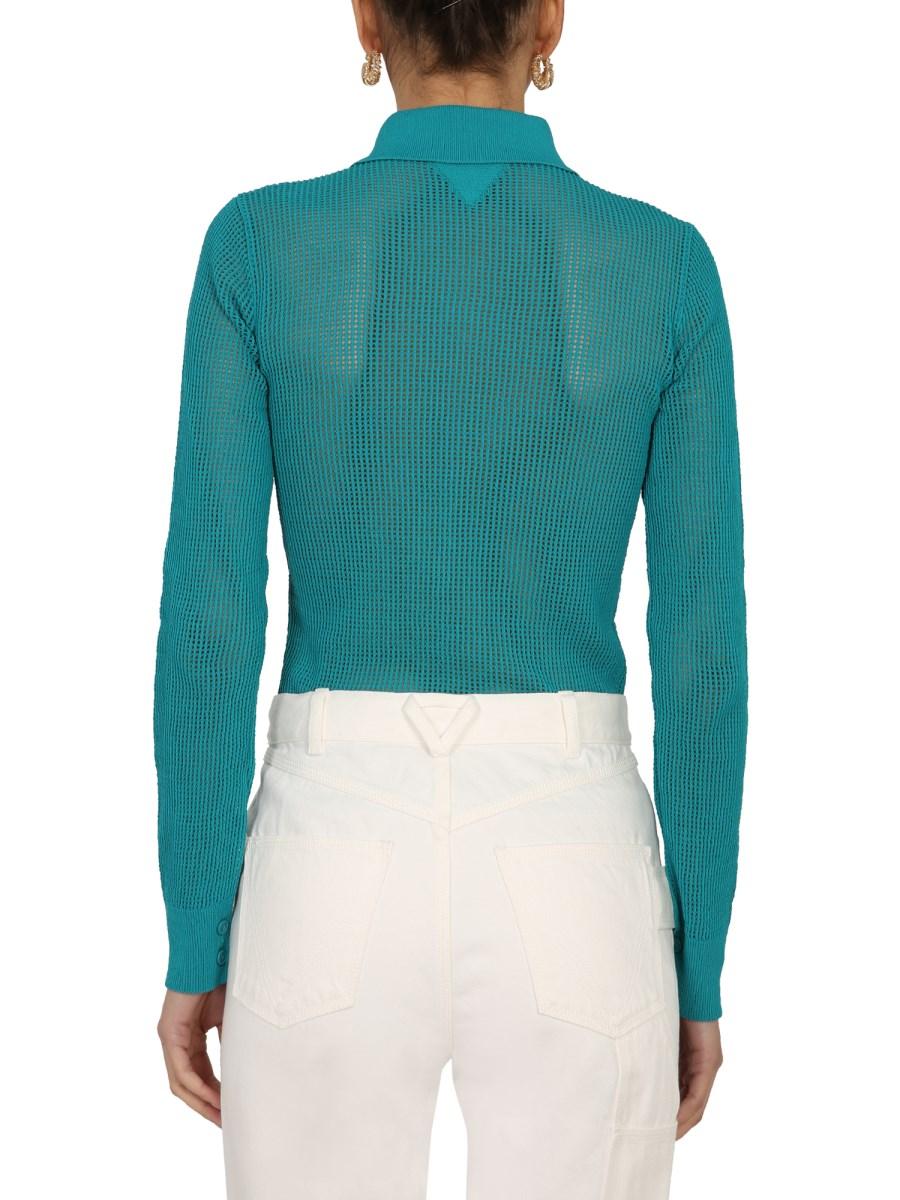 BOTTEGA VENETA CARDIGAN IN MESH DI COTONE TECNICO