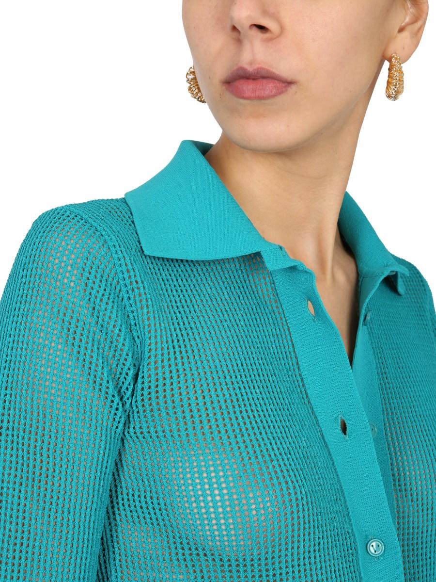 BOTTEGA VENETA CARDIGAN IN MESH DI COTONE TECNICO