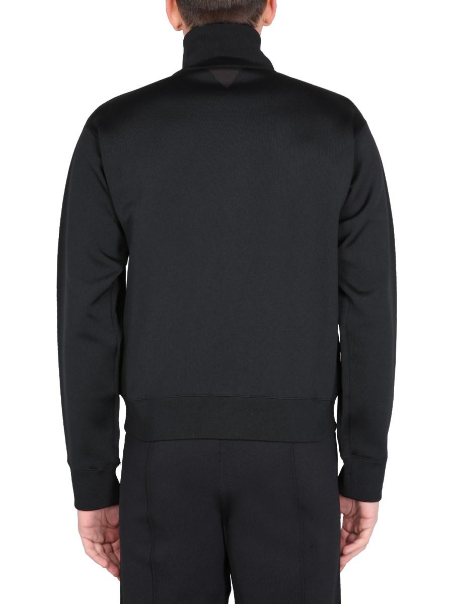 BOTTEGA VENETA FELPA CON ZIP IN TESSUTO TECNICO