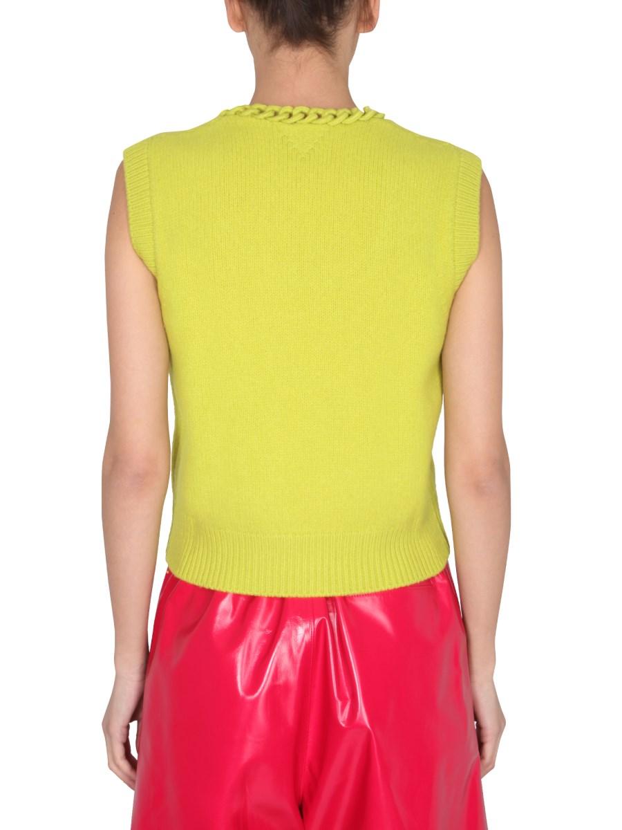 BOTTEGA VENETA GILET IN MAGLIA CON CATENA CROCHET