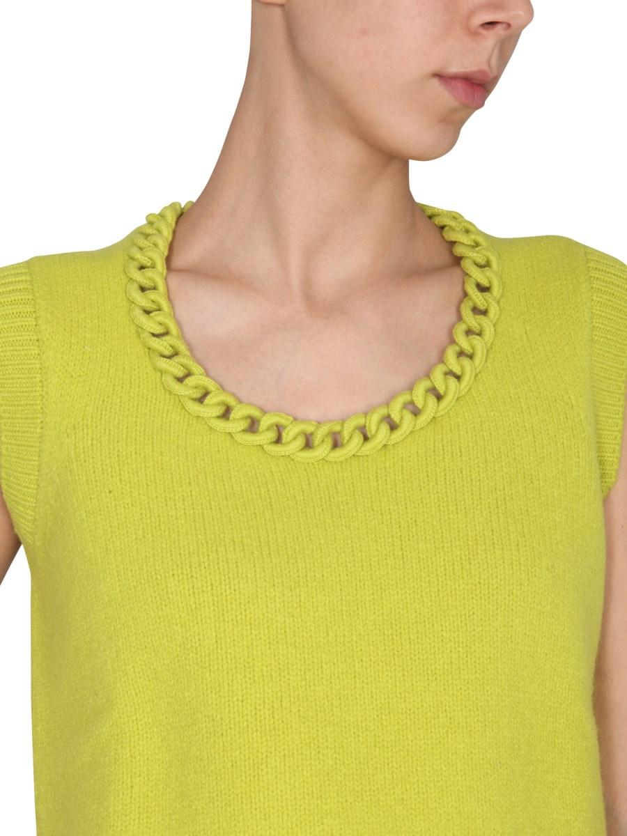 BOTTEGA VENETA GILET IN MAGLIA CON CATENA CROCHET