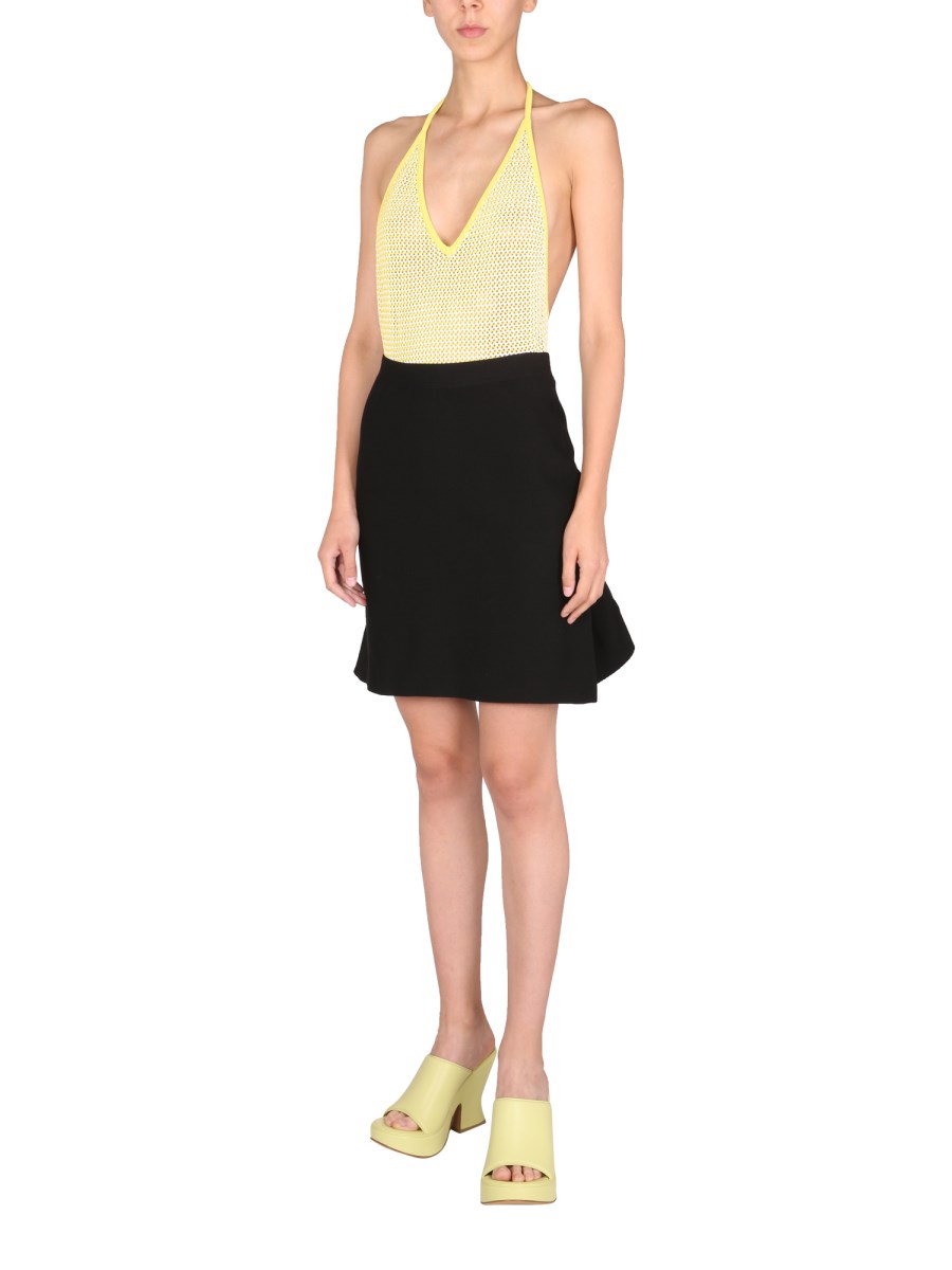 BOTTEGA VENETA GONNA IN LANA STRETCH COMPATTA