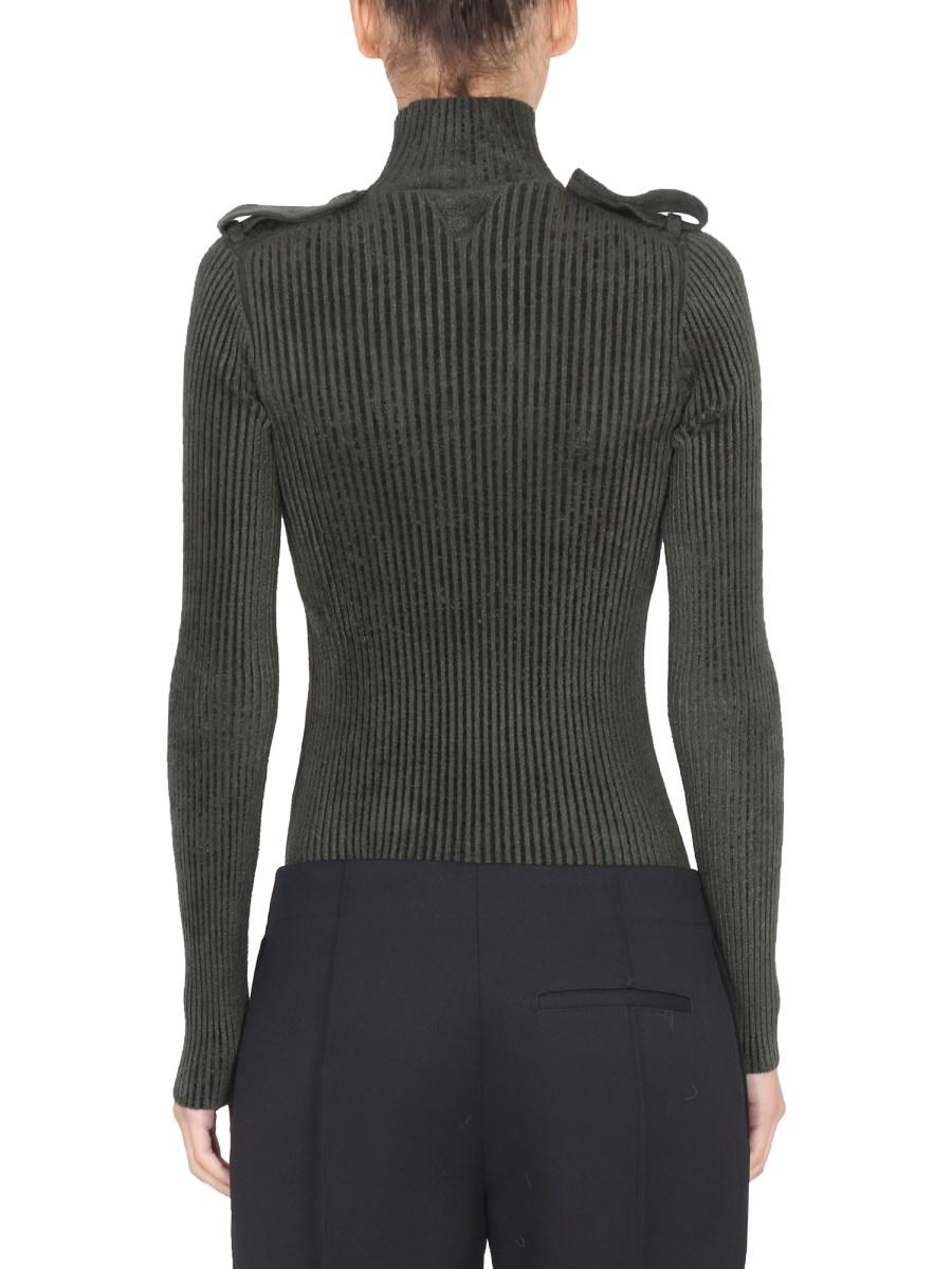 BOTTEGA VENETA MAGLIA MILITARY CON COLLO ALTO