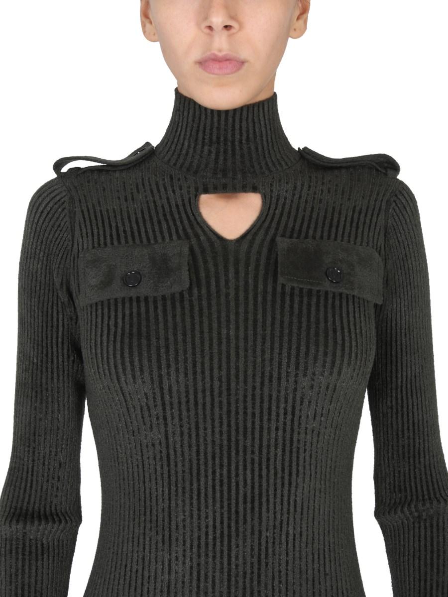 BOTTEGA VENETA MAGLIA MILITARY CON COLLO ALTO