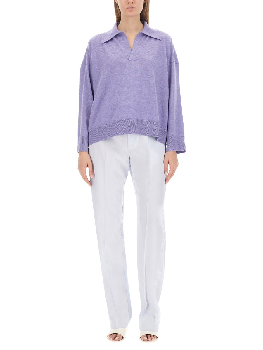 BOTTEGA VENETA POLO IN LANA LEGGERA
