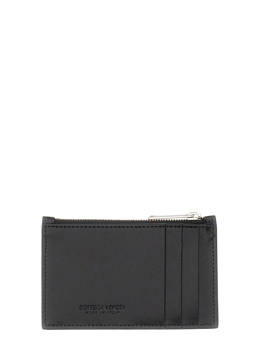 BOTTEGA VENETA PORTACARTE CON ZIP IN PELLE