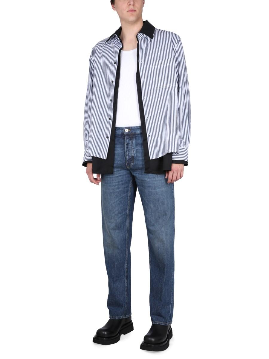 BOTTEGA VENETA TOP IN COTONE DRY STRETCH A COSTE
