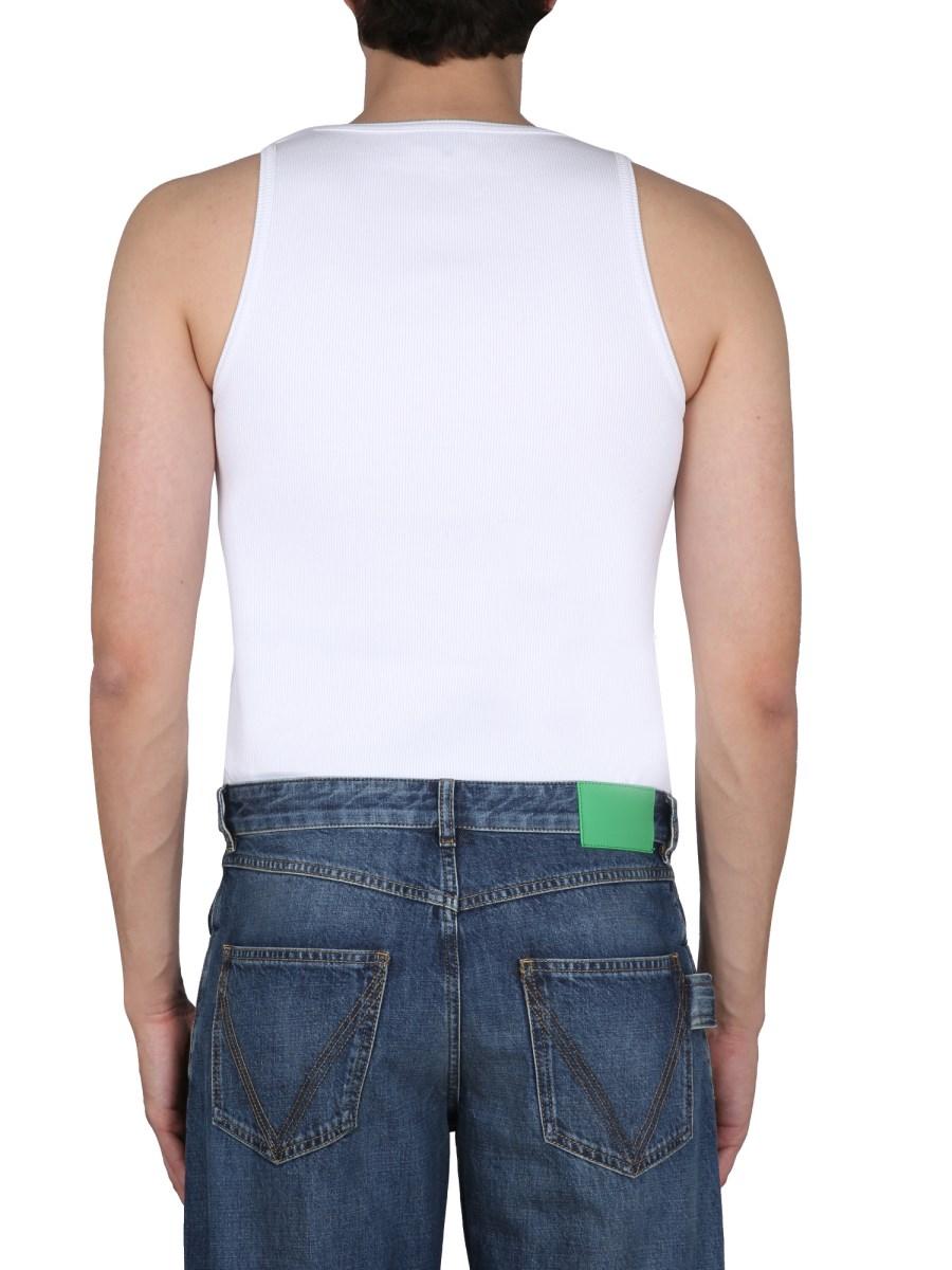 BOTTEGA VENETA TOP IN COTONE DRY STRETCH A COSTE