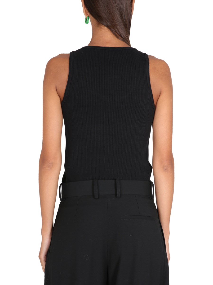 BOTTEGA VENETA TOP IN COTONE DRY STRETCH A COSTE
