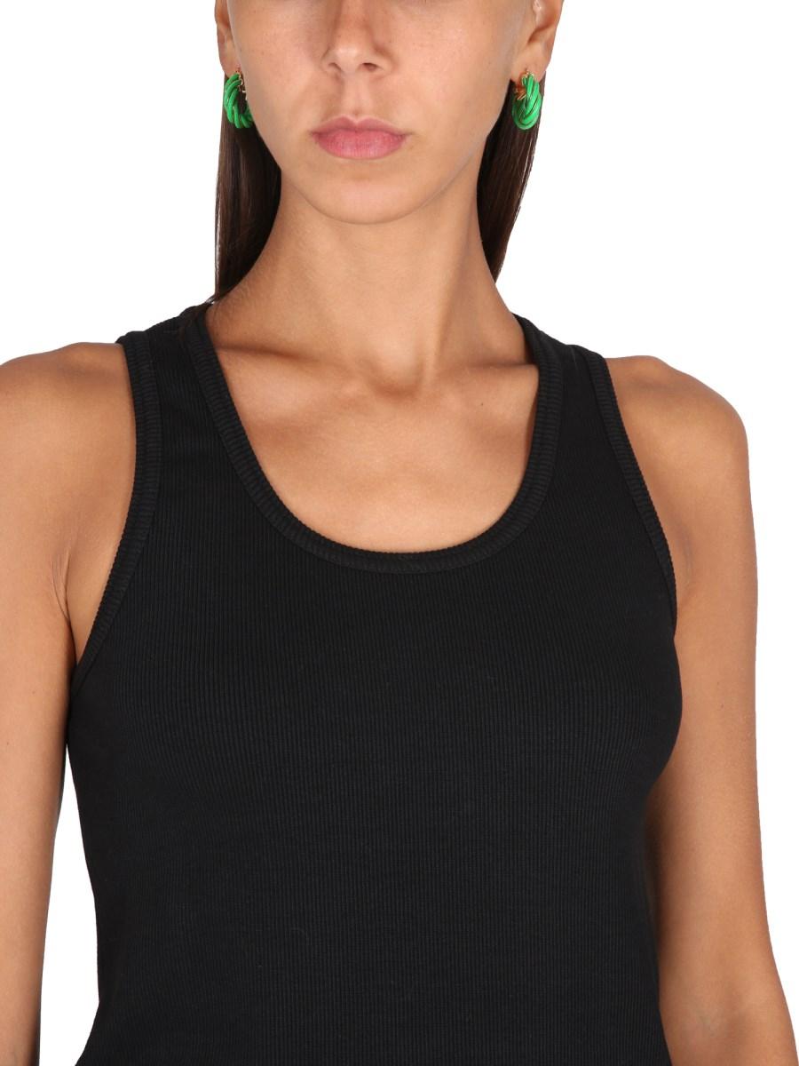 BOTTEGA VENETA TOP IN COTONE DRY STRETCH A COSTE