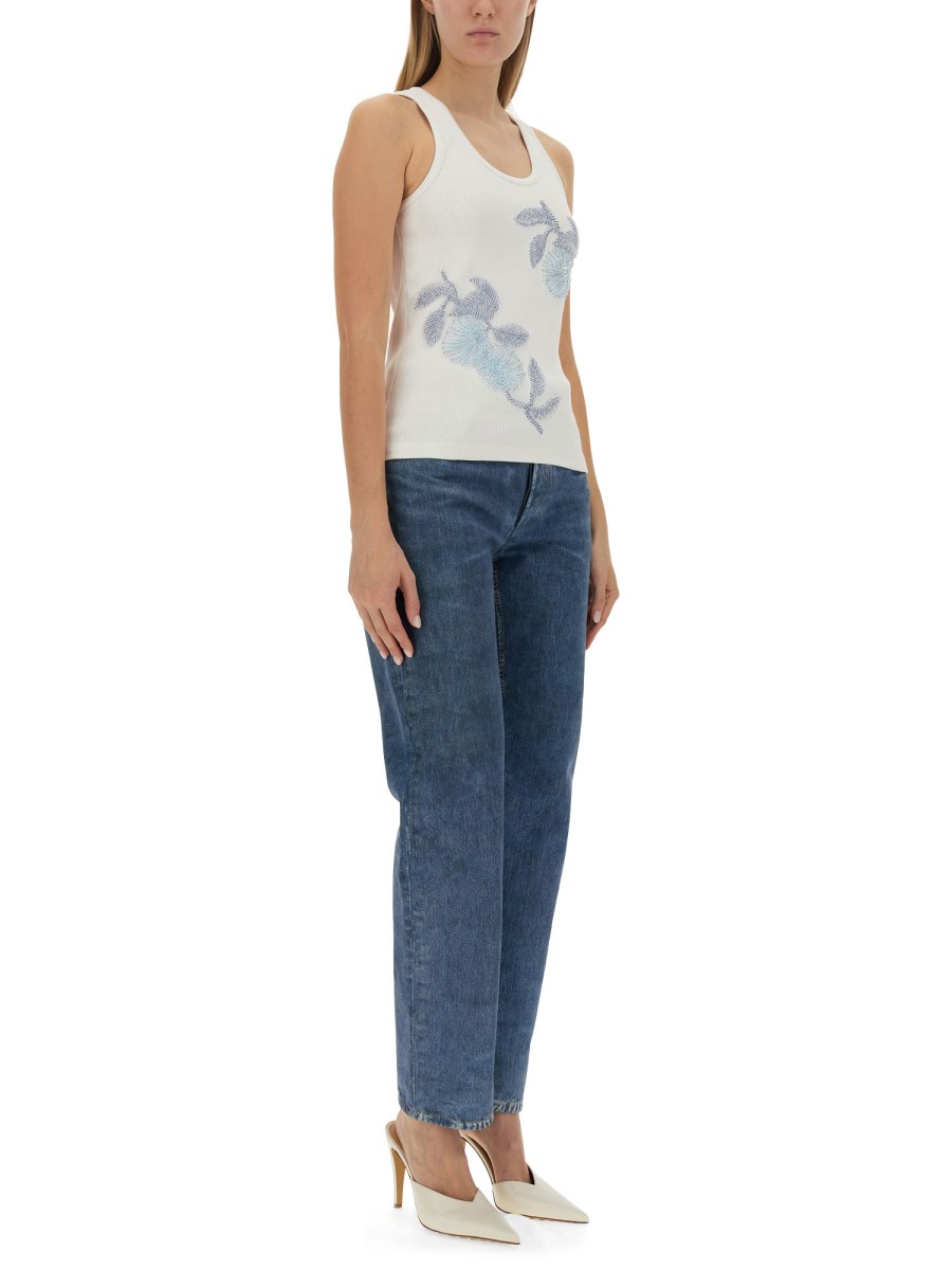 BOTTEGA VENETA TOP IN COTONE RICAMATO