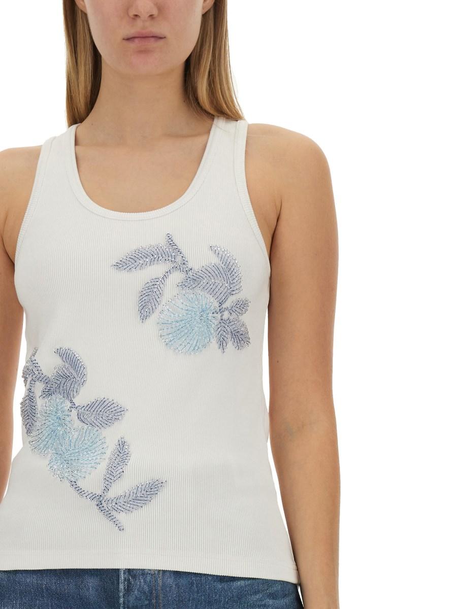 BOTTEGA VENETA TOP IN COTONE RICAMATO