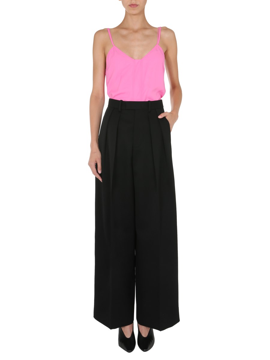 BOTTEGA VENETA TOP SCOLLO A V CON SPALLINE DOPPIE