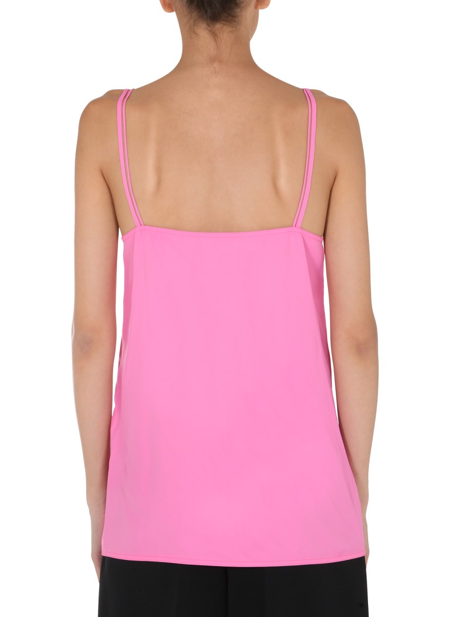BOTTEGA VENETA TOP SCOLLO A V CON SPALLINE DOPPIE