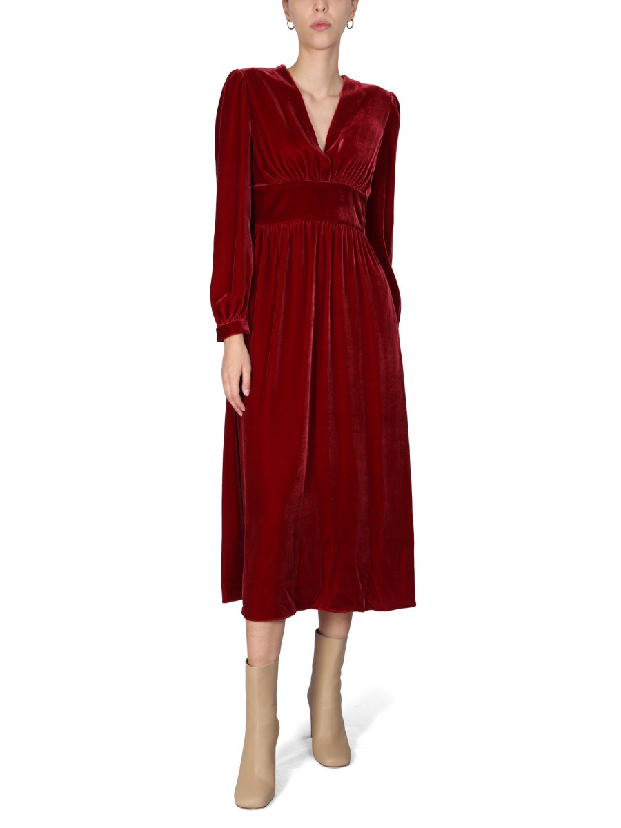 BOUTIQUE MOSCHINO ABITO MIDI IN VELLUTO PANNÉ