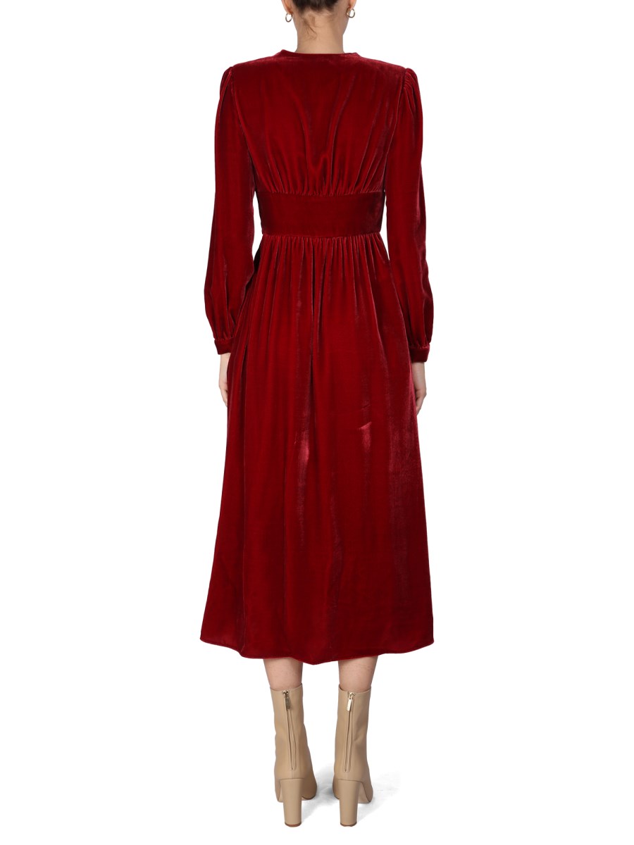 BOUTIQUE MOSCHINO ABITO MIDI IN VELLUTO PANNÉ