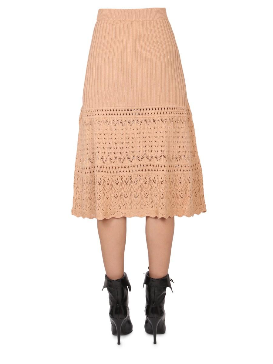 BOUTIQUE MOSCHINO GONNA MIDI IN MISTO LANA