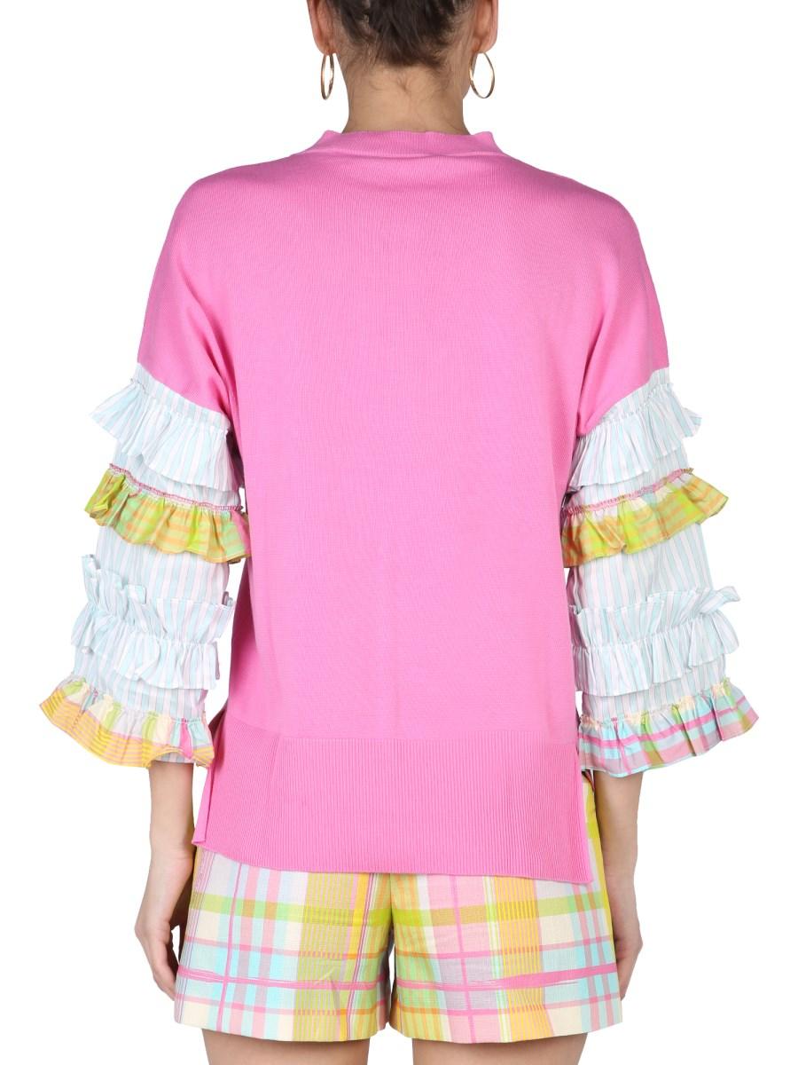 BOUTIQUE MOSCHINO MAGLIA IN COTONE CON RUCHES