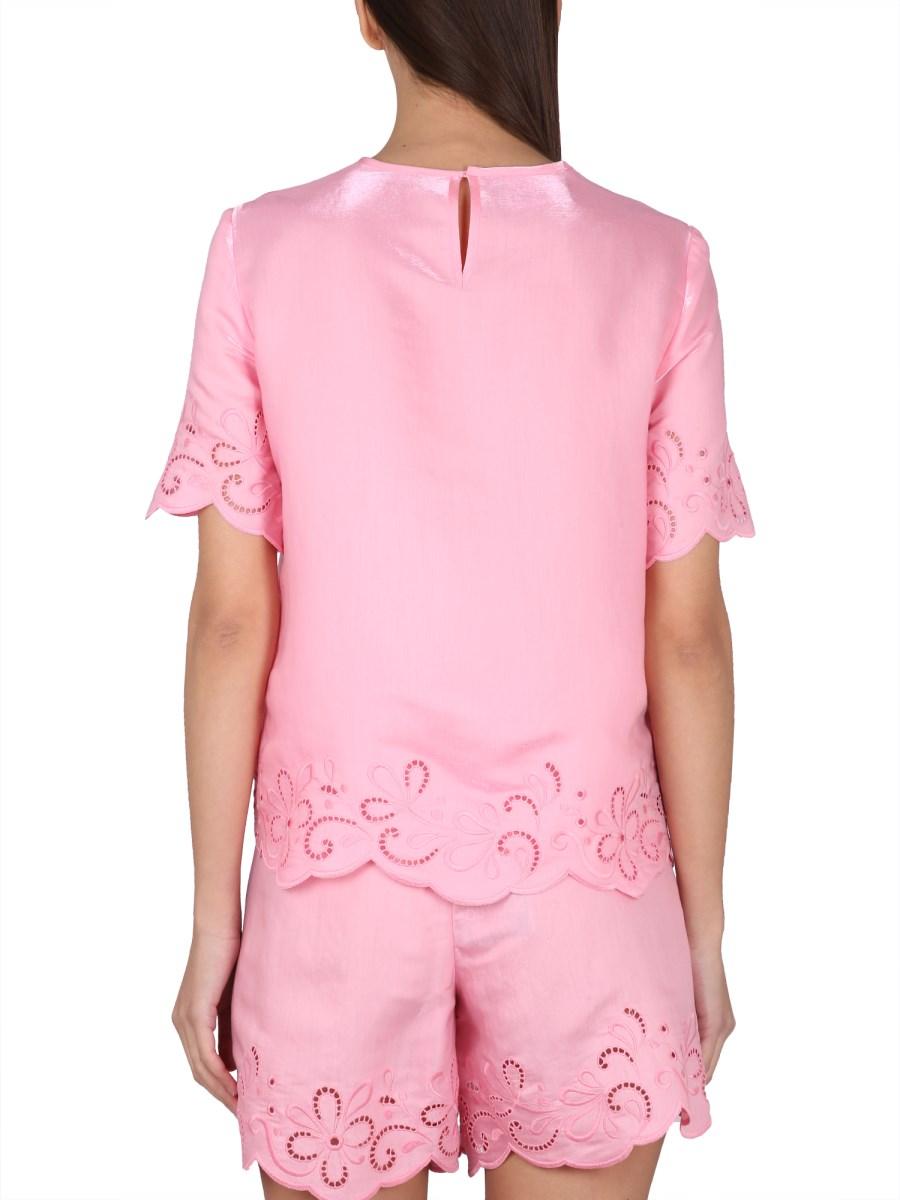 BOUTIQUE MOSCHINO TOP AJOUR CON RICAMO SANGALLO