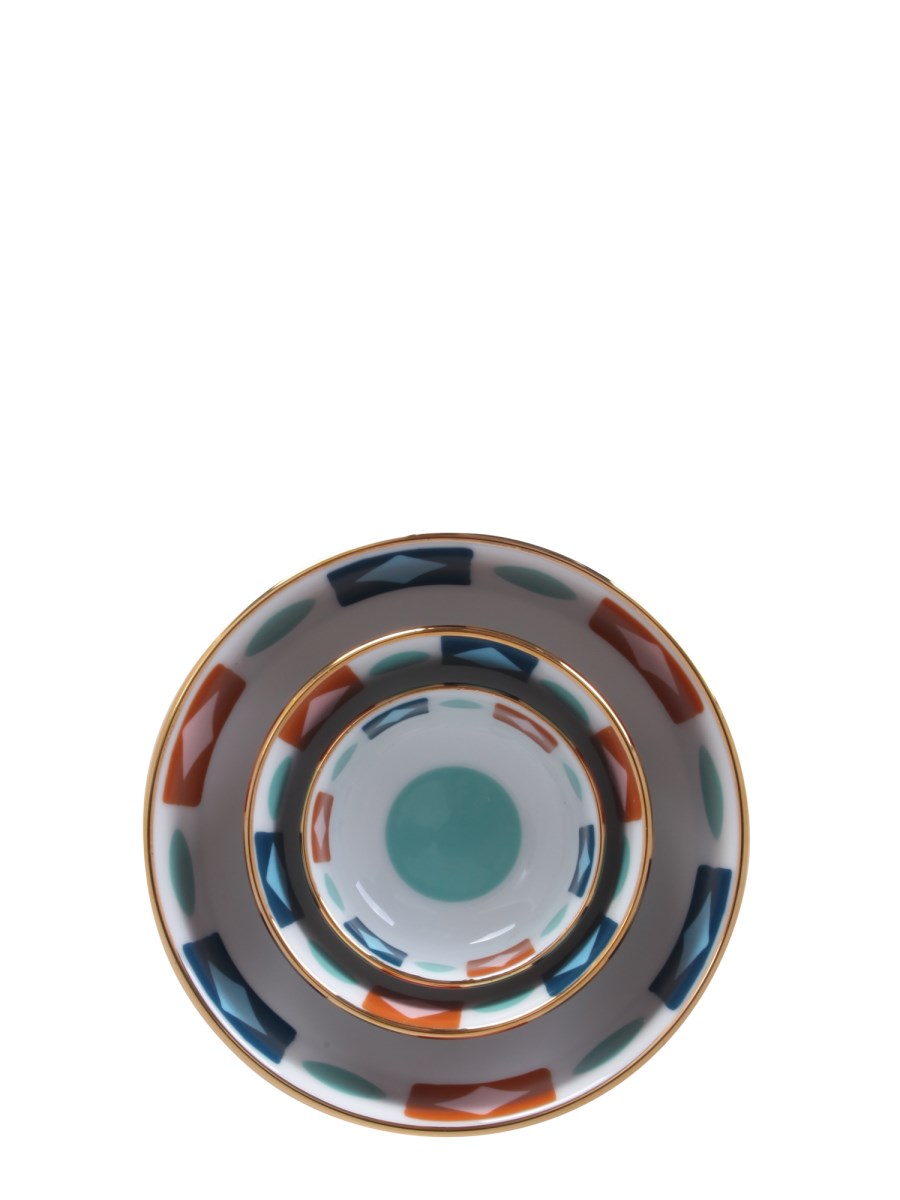 LA DOUBLEJ BOWLS NESTING SET DA TRE IN PORCELLANA CON STAMPA DIAMOND DOTS