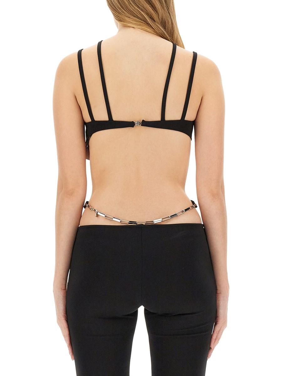 THE ATTICO BRA AMOS IN JERSEY TECNICO COMPATTO E TULLE