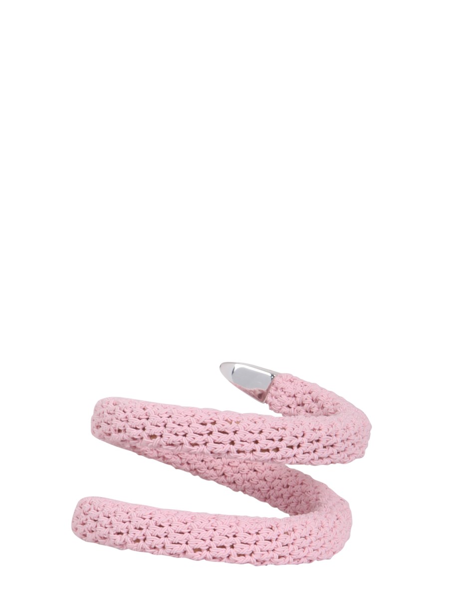 BOTTEGA VENETA BRACCIALE A SPIRALE RIVESTITO IN CROCHET