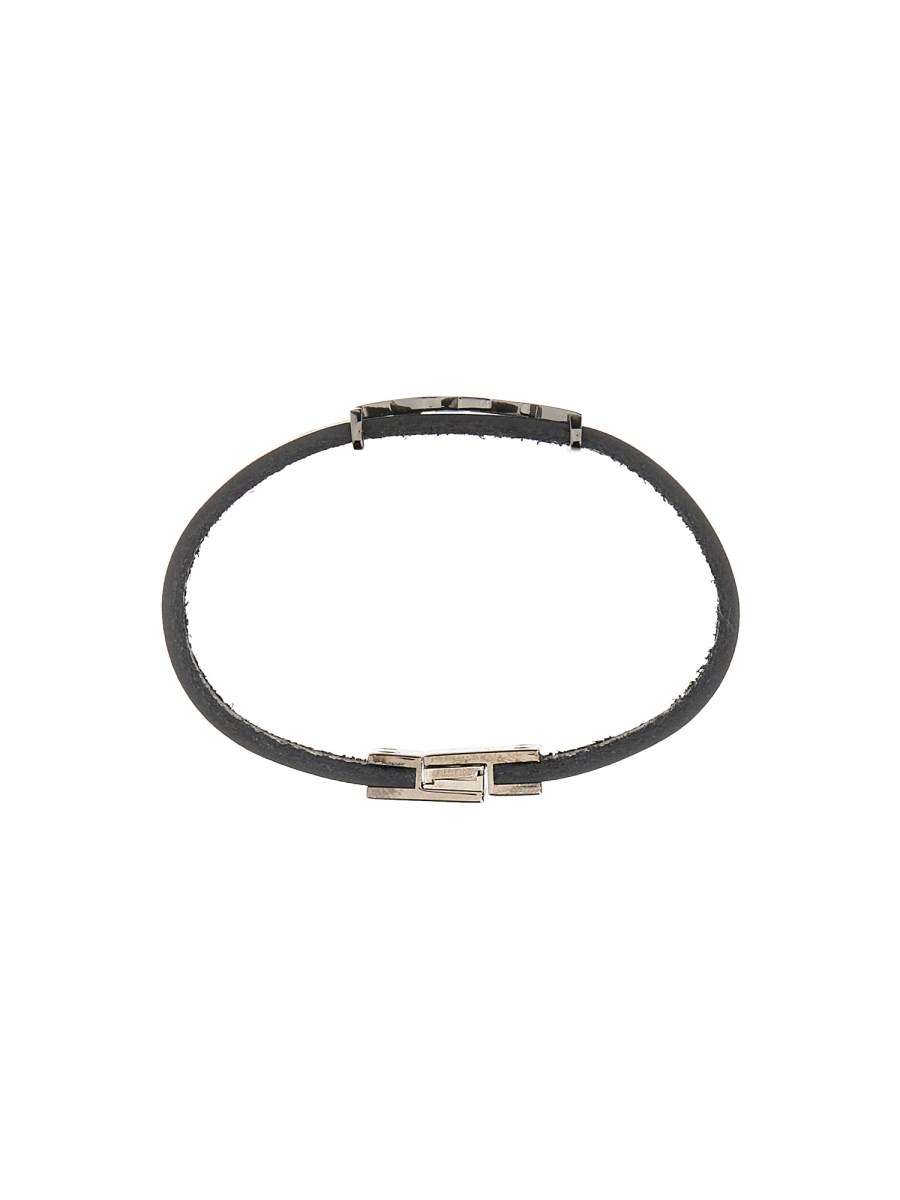 SAINT LAURENT BRACCIALE CASSANDRE IN PELLE E METALLO