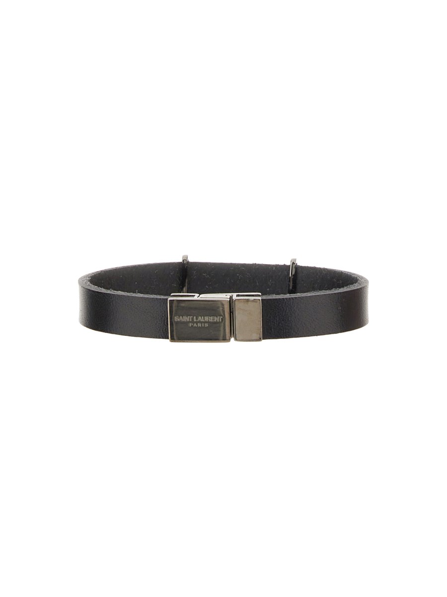 SAINT LAURENT BRACCIALE CASSANDRE IN PELLE E METALLO
