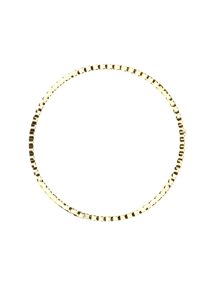 MARC JACOBS BRACCIALE RIGIDO A MEDAGLIONE PLACCATO CON BORDO SMERLATO