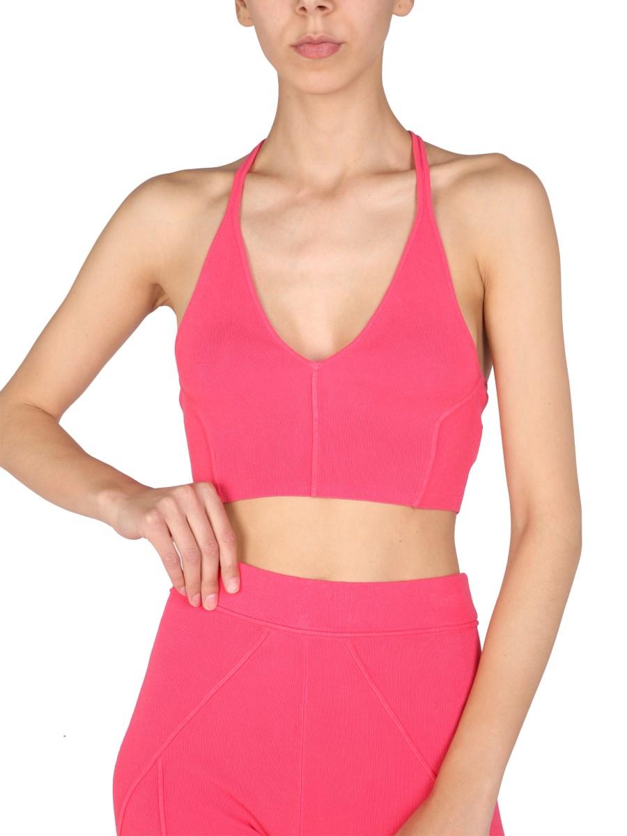 HELMUT LANG BRALETTE IN VISCOSA CON LAVORAZIONE A COSTE