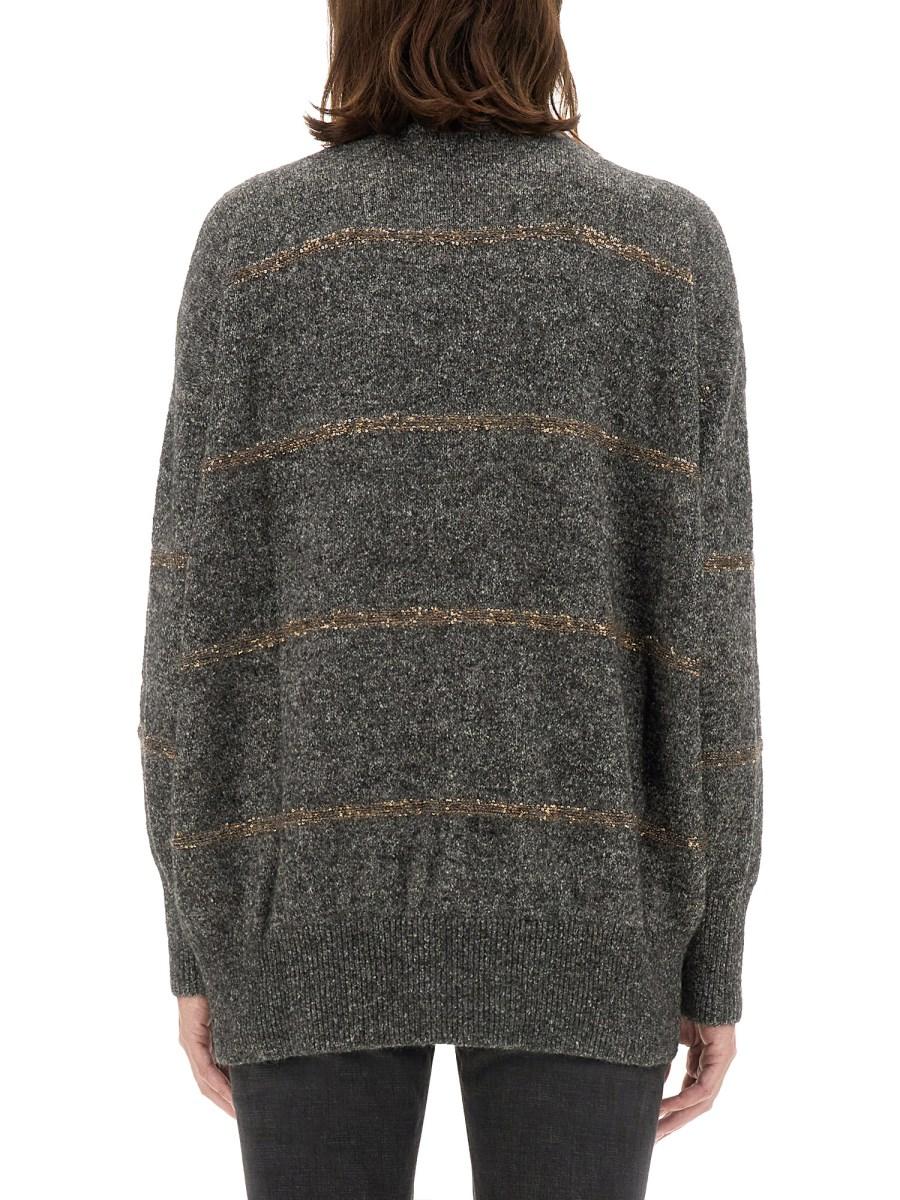 BRUNELLO CUCINELLI MAGLIA CON COLLO ALTO IN ALPACA