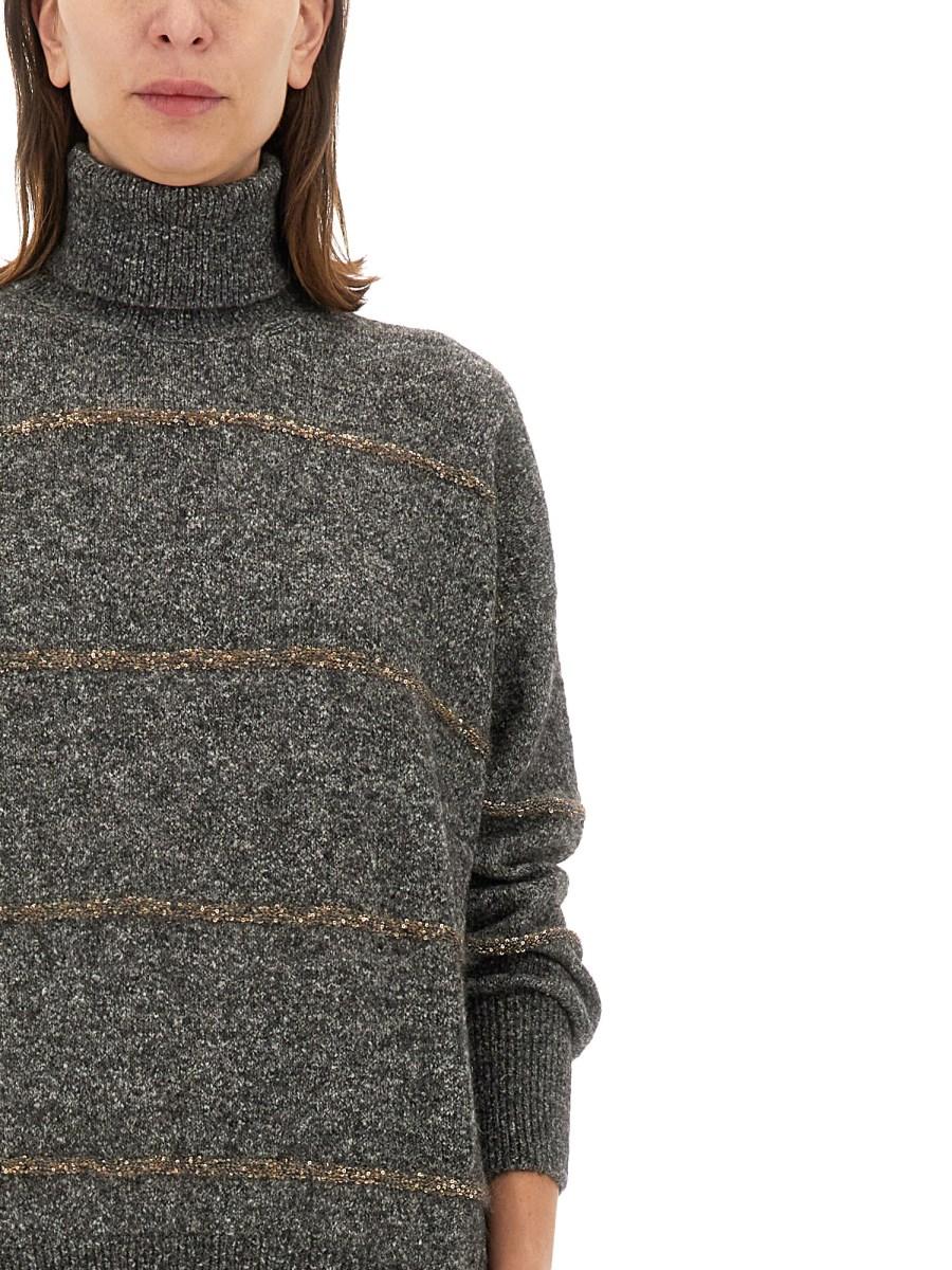 BRUNELLO CUCINELLI MAGLIA CON COLLO ALTO IN ALPACA