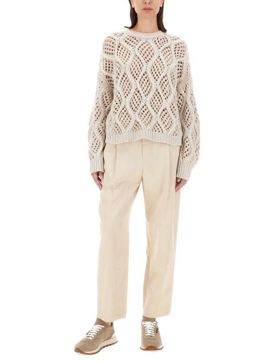 BRUNELLO CUCINELLI MAGLIA IN CASHMERE TRAFORATO