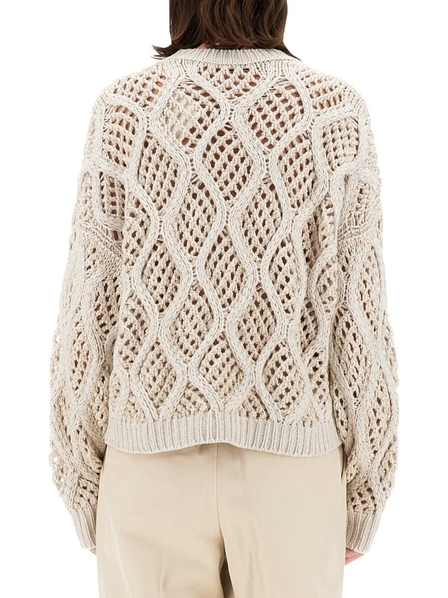 BRUNELLO CUCINELLI MAGLIA IN CASHMERE TRAFORATO