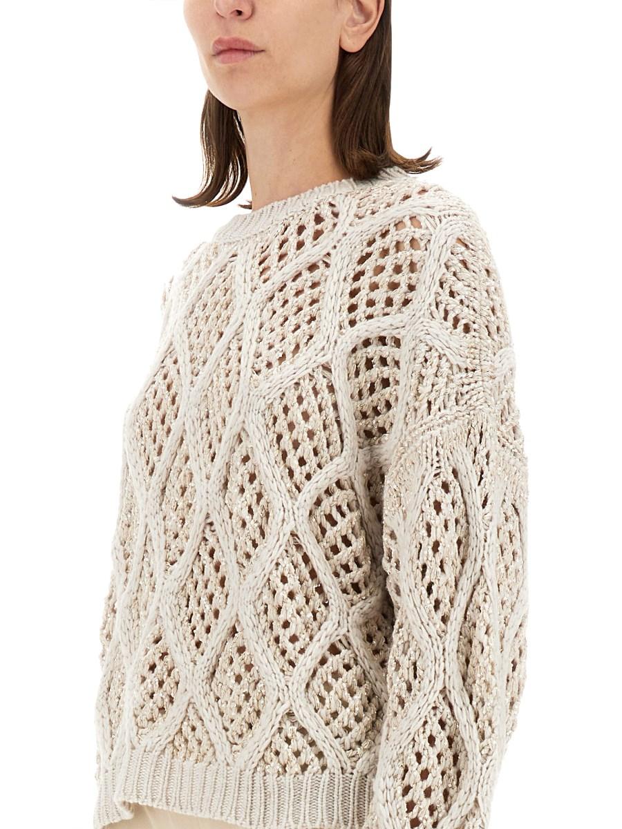 BRUNELLO CUCINELLI MAGLIA IN CASHMERE TRAFORATO
