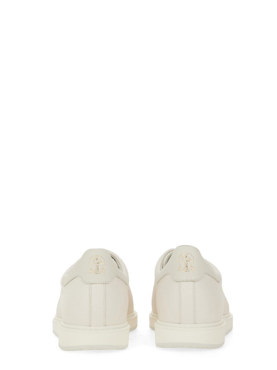 BRUNELLO CUCINELLI SNEAKER IN PELLE CON LOGO