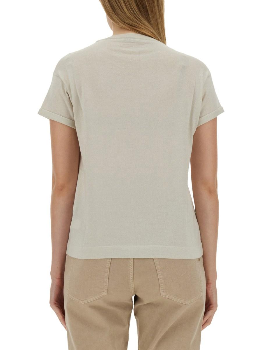 BRUNELLO CUCINELLI T-SHIRT IN CASHMERE E SETA