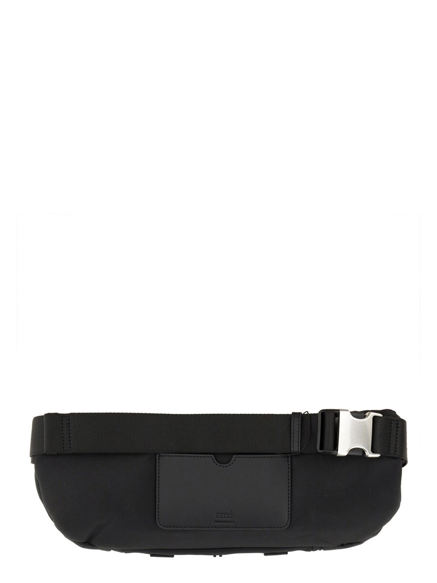 AMI PARIS BUMBAG "AMI DE COEUR" IN TELA DI NYLON IMBOTTITA