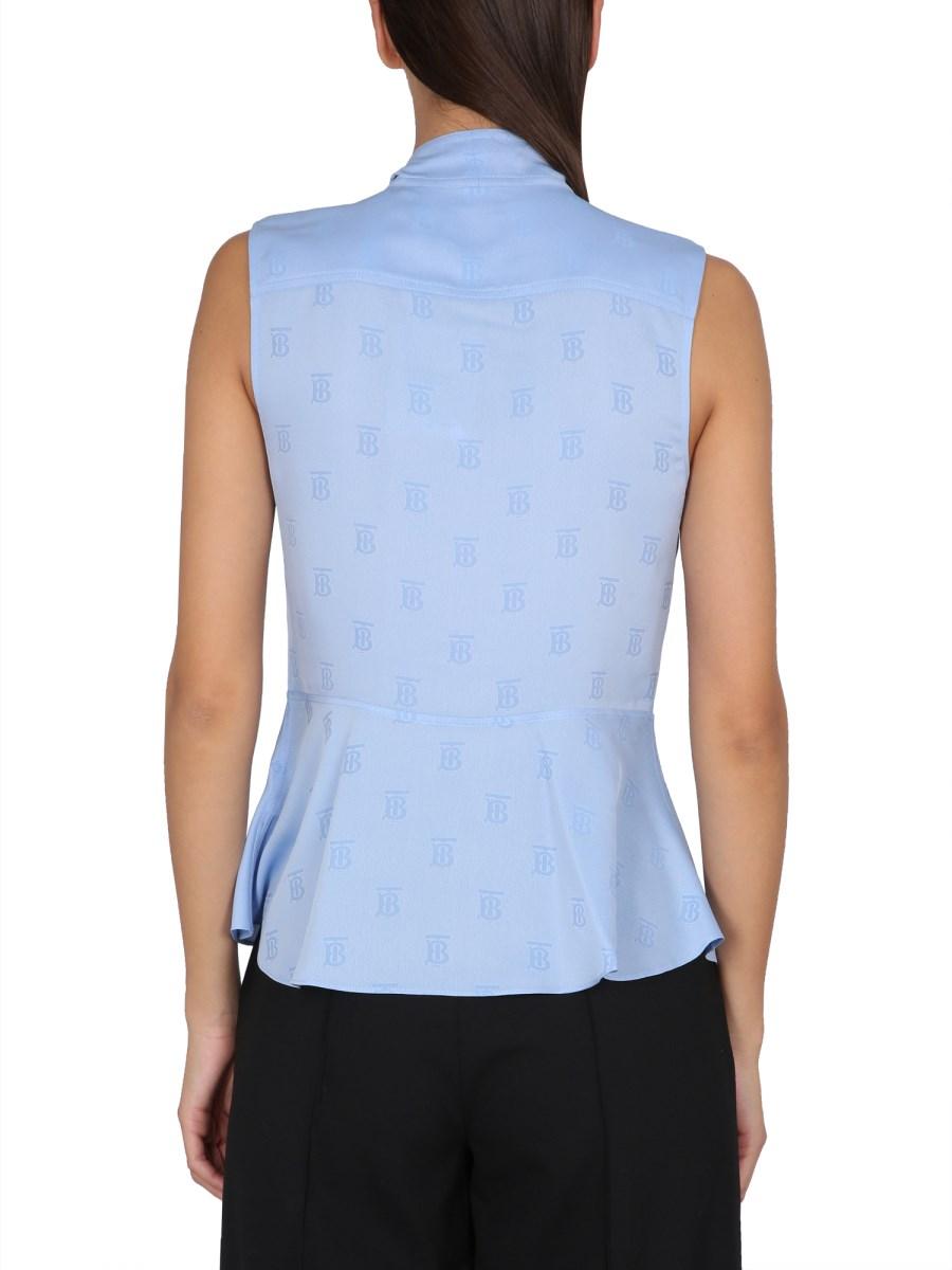 BURBERRY BLUSA CON LOGO JACQUARD