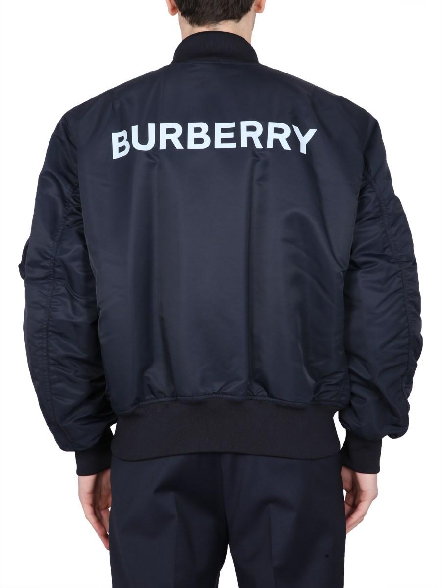 BURBERRY BOMBER IN NYLON CON STAMPA LOGO