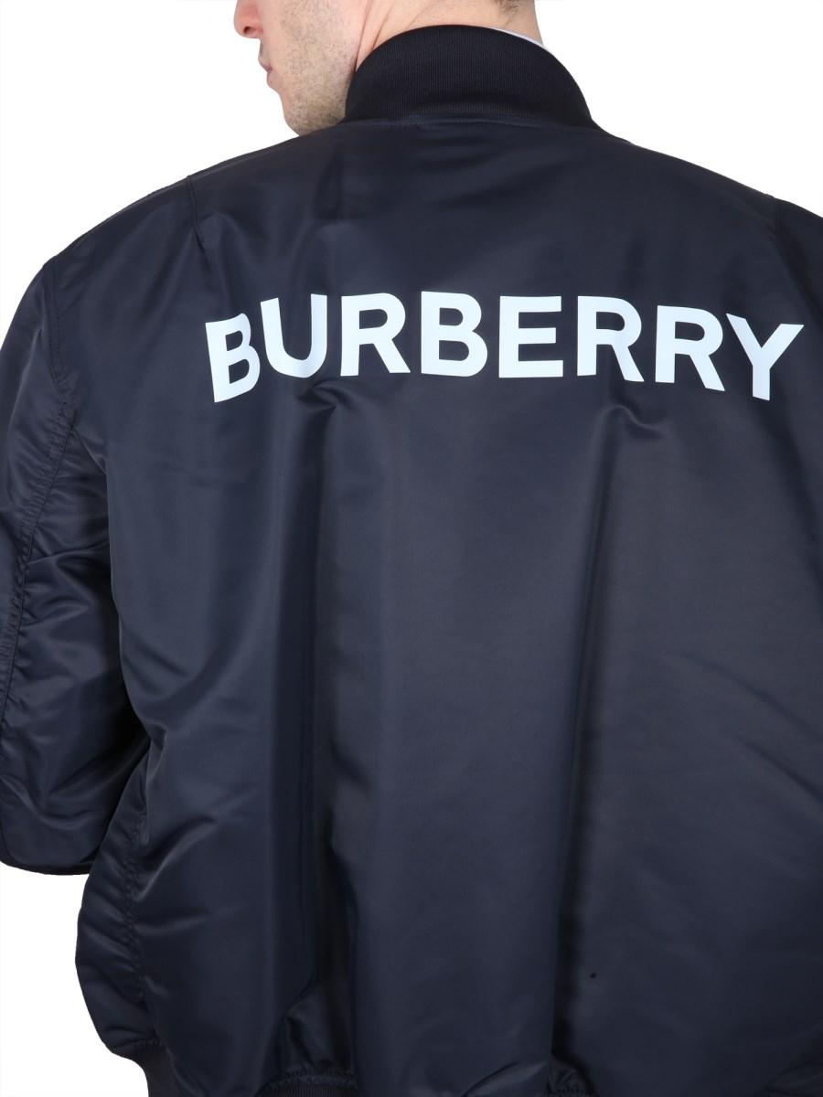BURBERRY BOMBER IN NYLON CON STAMPA LOGO