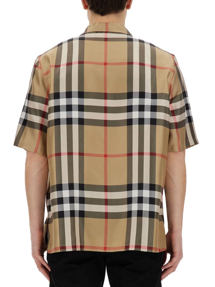 BURBERRY CAMICIA CON STAMPA CHECK IN SETA